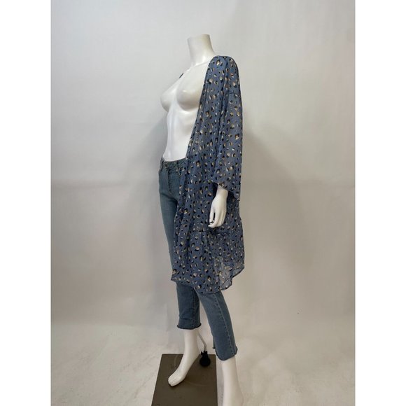Mittoshop Blue Floral Pattern Long Sleeve Kimono - Picture 2 of 5